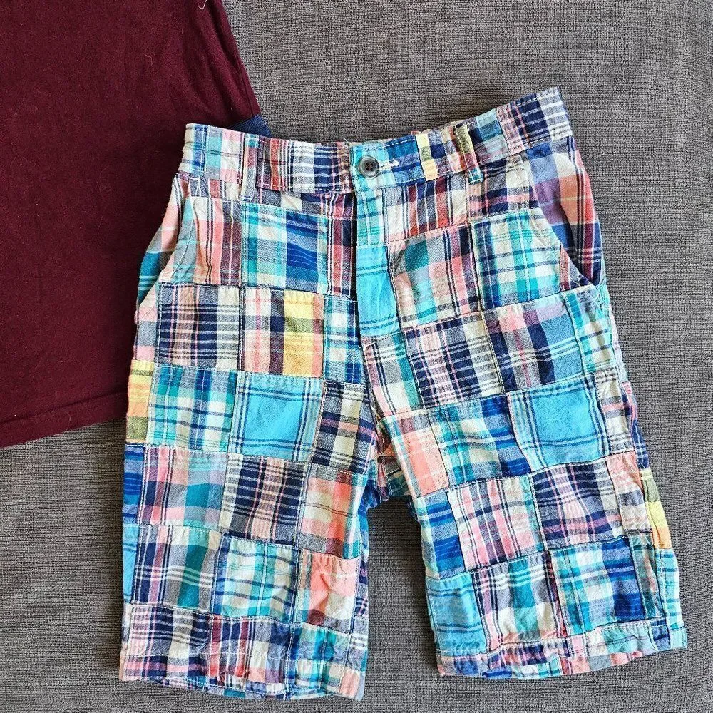The Childrens Place & Polo Ralph Lauren Checkered Shorts & Shirt Set Size Medium